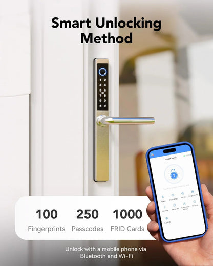 Blusafe Origin Smart Plus Smart Handle Stainless Steel — Fingerprint, RFID & App