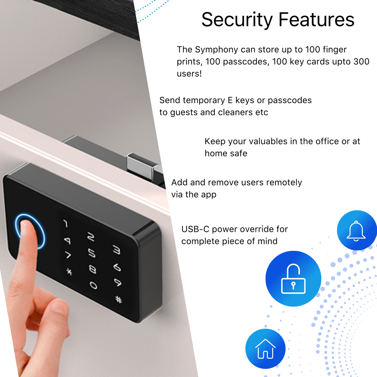 Blusafe Symphony Smart Cabinet Lock — RFID, NFC & App