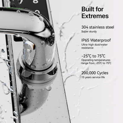 Blusafe Origin Smart Plus Smart Handle Stainless Steel — Fingerprint, RFID & App