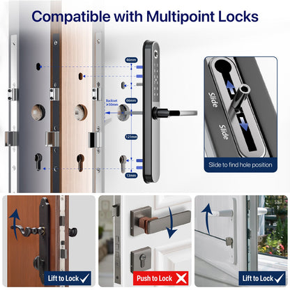 Blusafe Apollo Smart Door Handle — Fingerprint, Keypad, RFID & App
