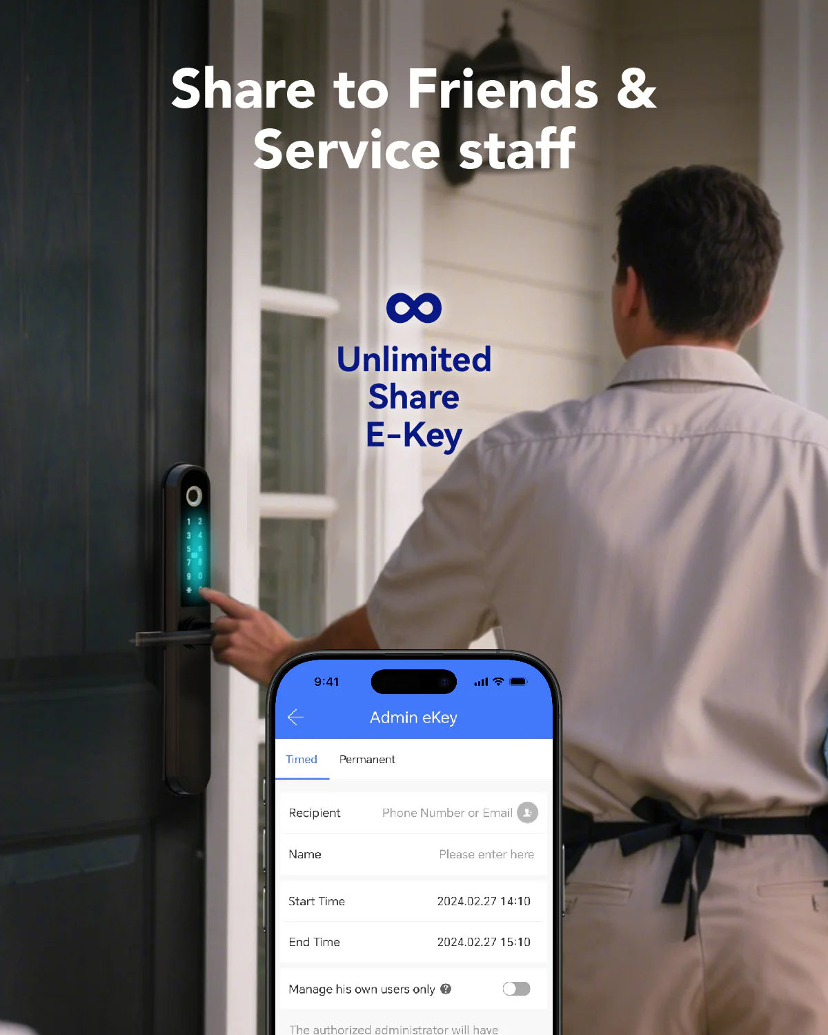 Blusafe Apollo Smart Door Handle — Fingerprint, Keypad, RFID & App