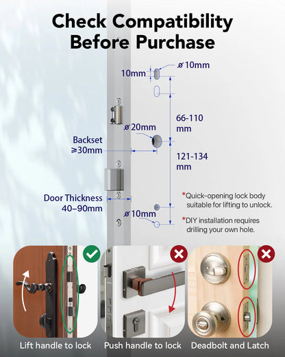 Blusafe Apollo Smart Door Handle — Fingerprint, Keypad, RFID & App