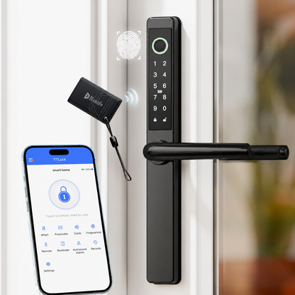Blusafe Origin Smart Plus Smart Handle Stainless Steel — Fingerprint, RFID & App