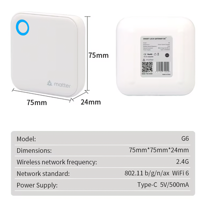 TTLock G6 Matter Wi-Fi Gateway for Blusafe Smart Locks