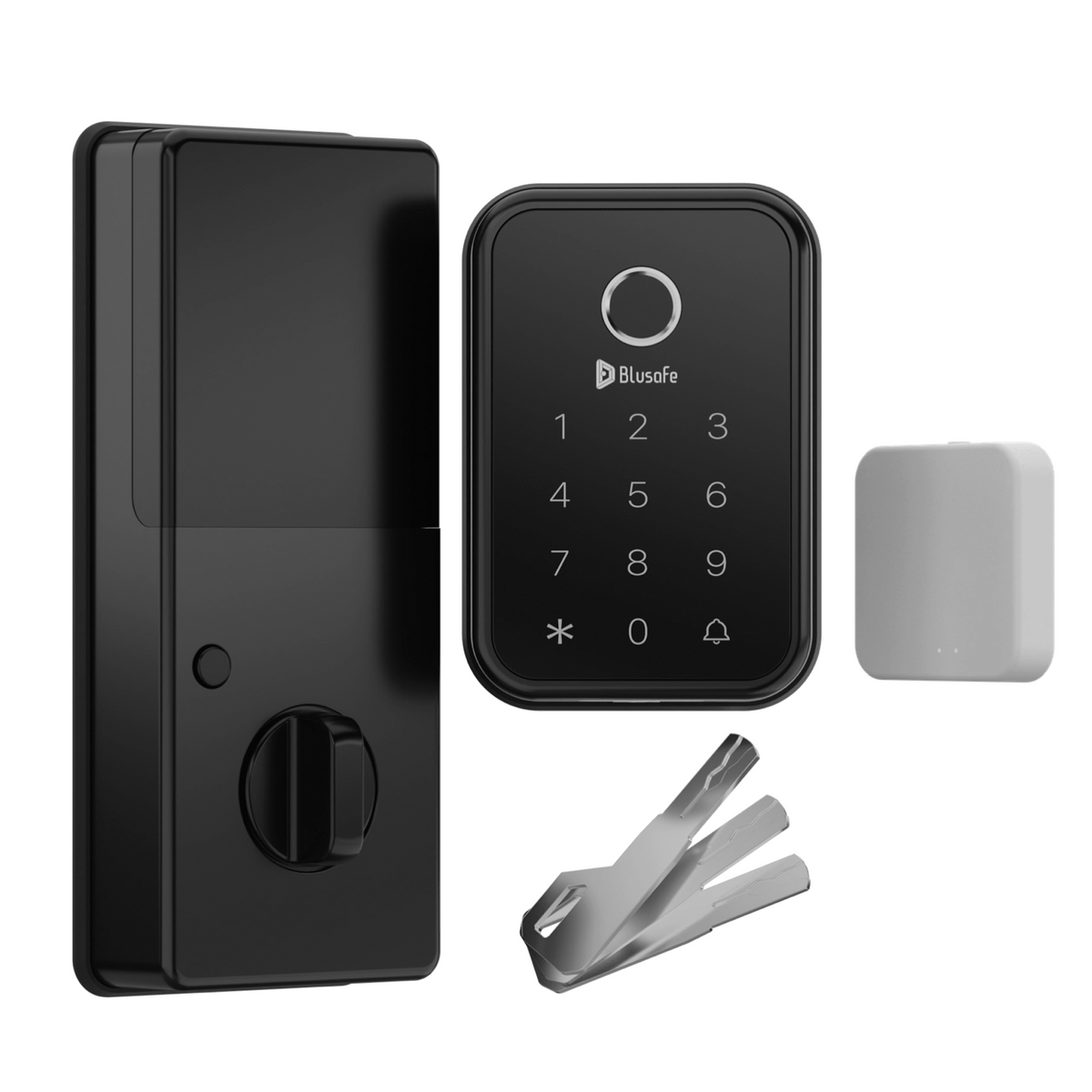 Blusafe Cloud smart deadbolt with included Wi-Fi bridge - Black