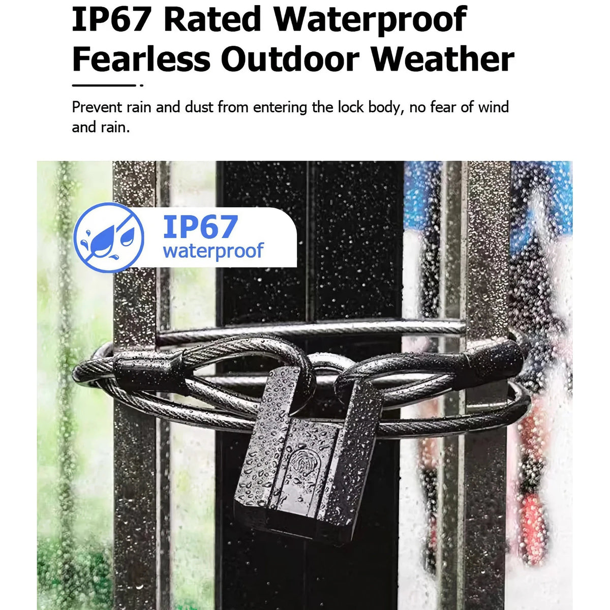 Blusafe Smart Fingerprint Padlock Pro – Bluetooth App Control, IP67 Weatherproof
