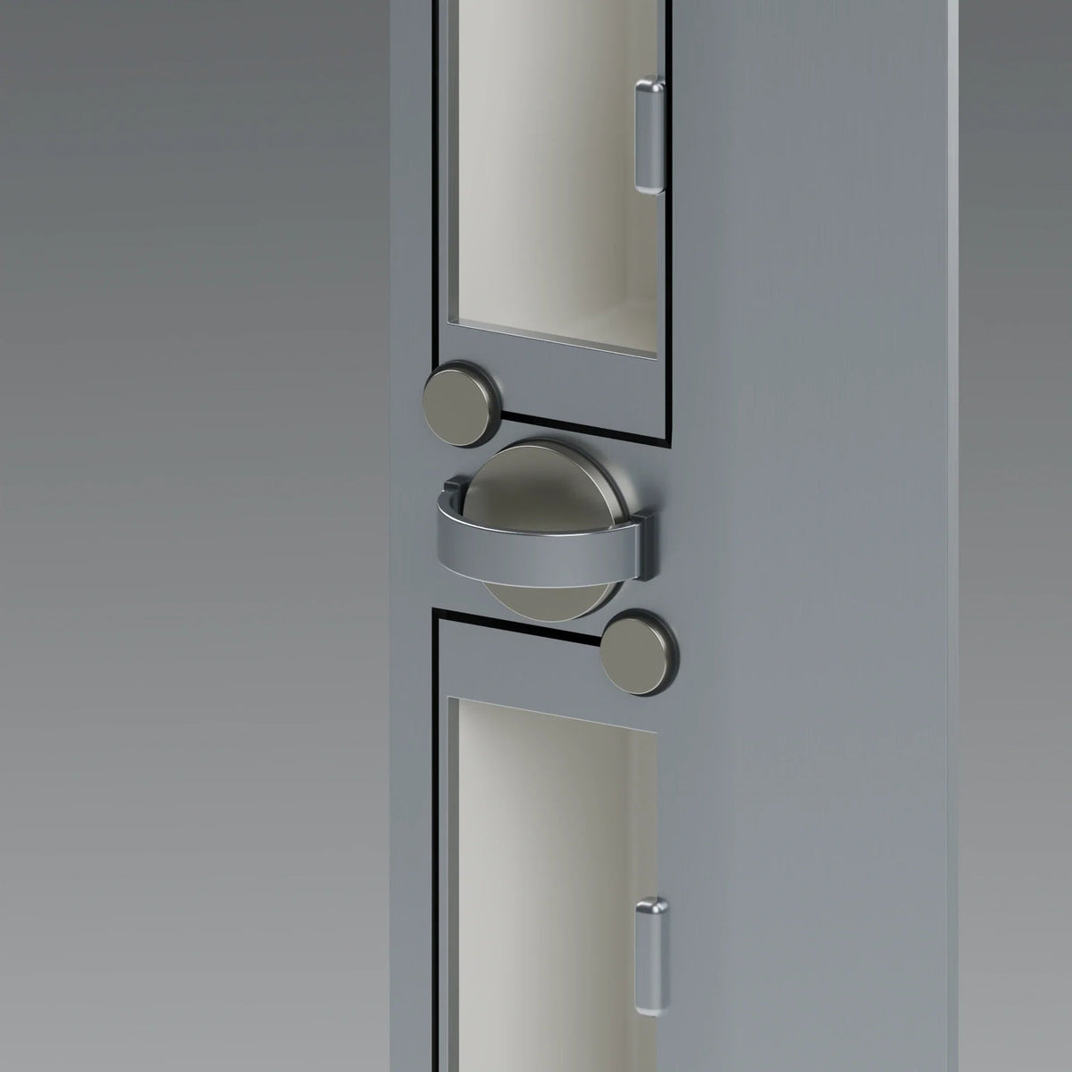 Close-up of the keep’s circular carrier and raised semicircular automatic-locking trigger bridge