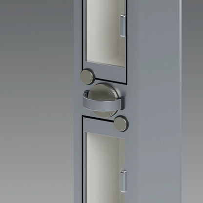 Close-up of the keep’s circular carrier and raised semicircular automatic-locking trigger bridge