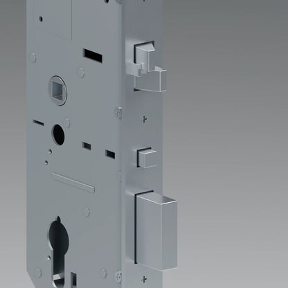 Split latch, closing trigger and extended 19.5 mm deadbolt on the Blusafe auto-lock mortice