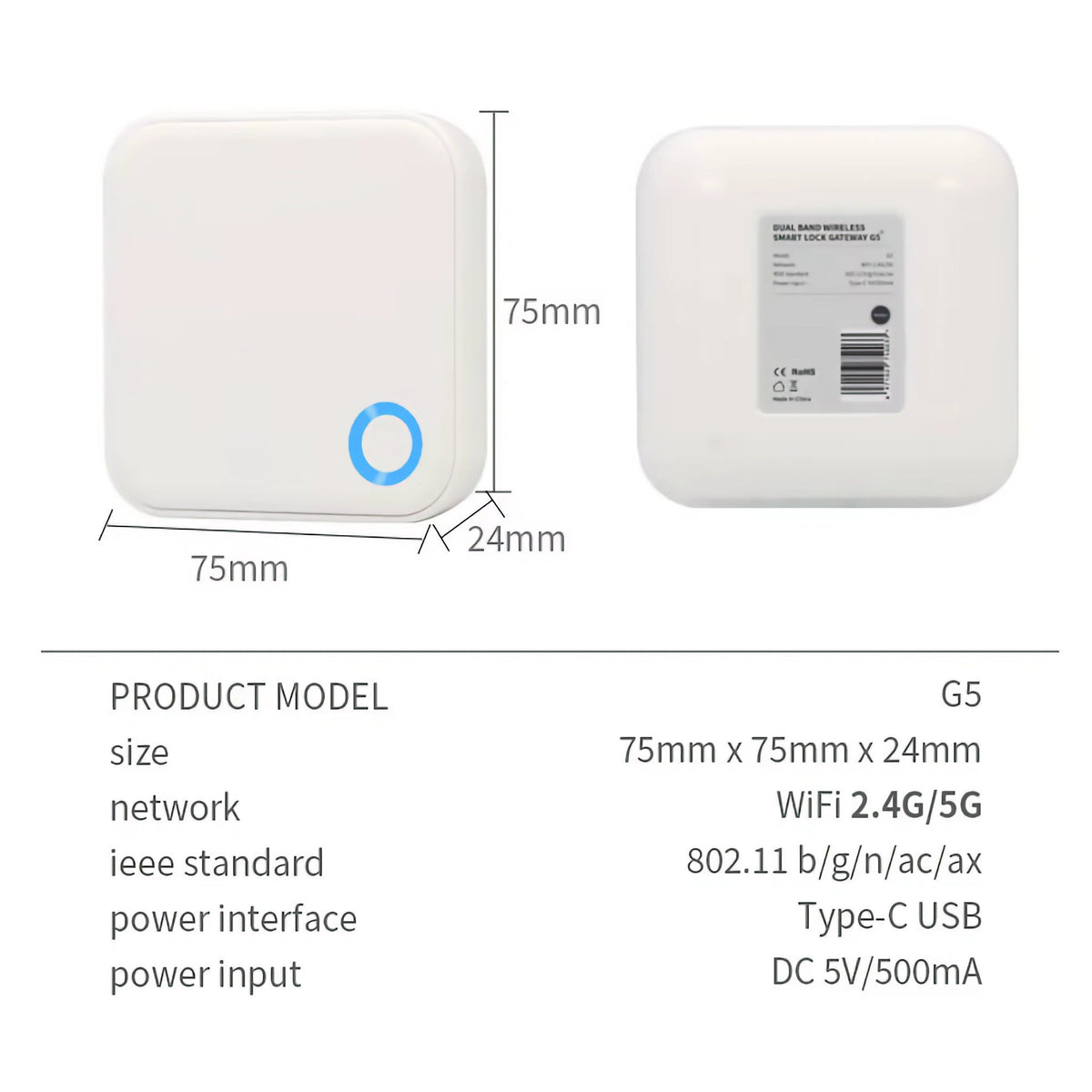 TTLock G5 Dual-Band Wi-Fi Gateway for Blusafe Smart Locks