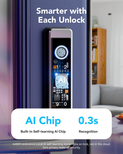 Blusafe Origin Smart Plus Smart Handle Stainless Steel — Fingerprint, RFID & App