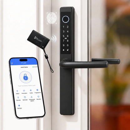 Origin Smart Plus Aluminium — Black powder-coated finish with TTLock app and RFID card