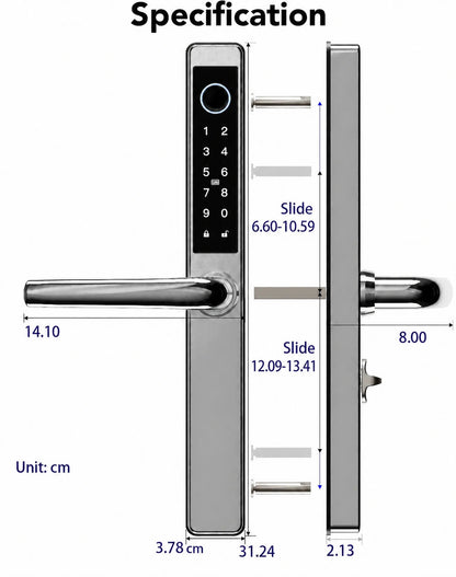 Origin Smart Plus Aluminium — dimensions