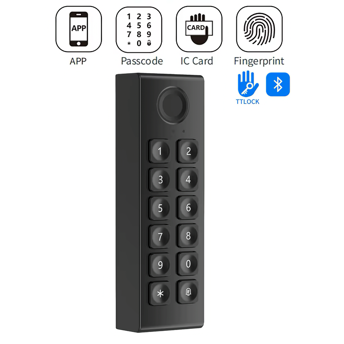 WK3 fingerprint keypad for TTLock smart locks angle view