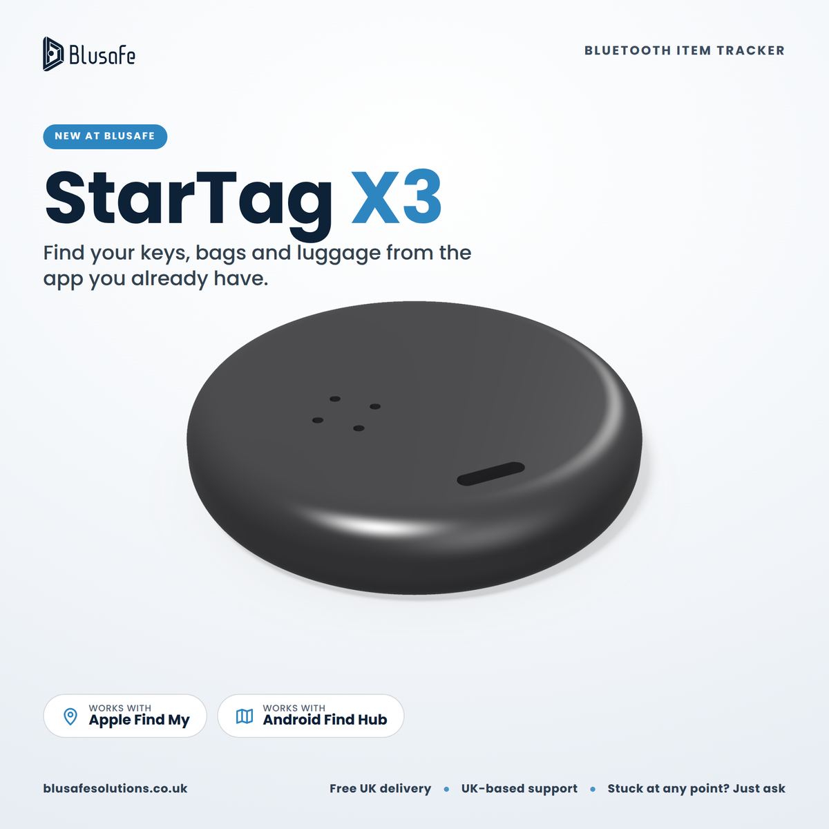 StarTag X3 Bluetooth Tracker — Apple Find My or Android Find Hub