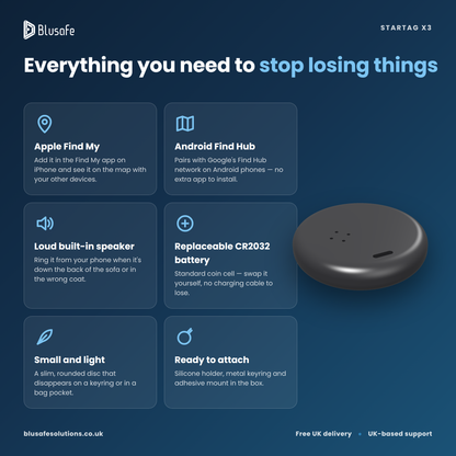 StarTag X3 Bluetooth Tracker — Apple Find My or Android Find Hub