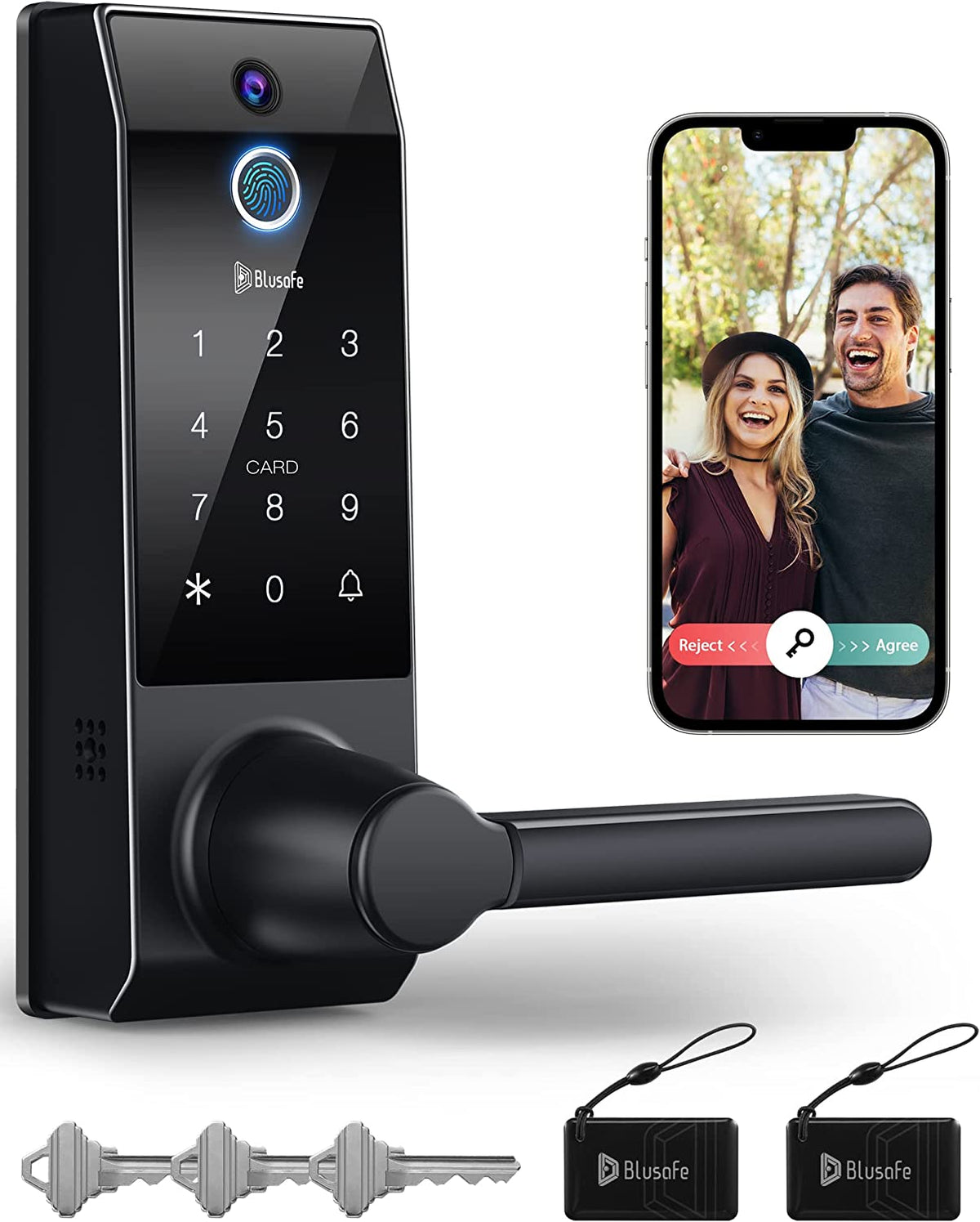 Blusafe Contour Card Access Bundle — With Camera / Black